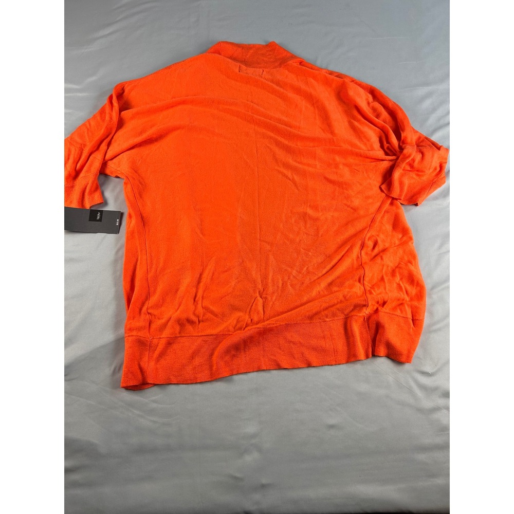Mossimo Womens Orange Open Front Cardigan Sweater Short Sleeve Size L NEW - Picture 2 of 10